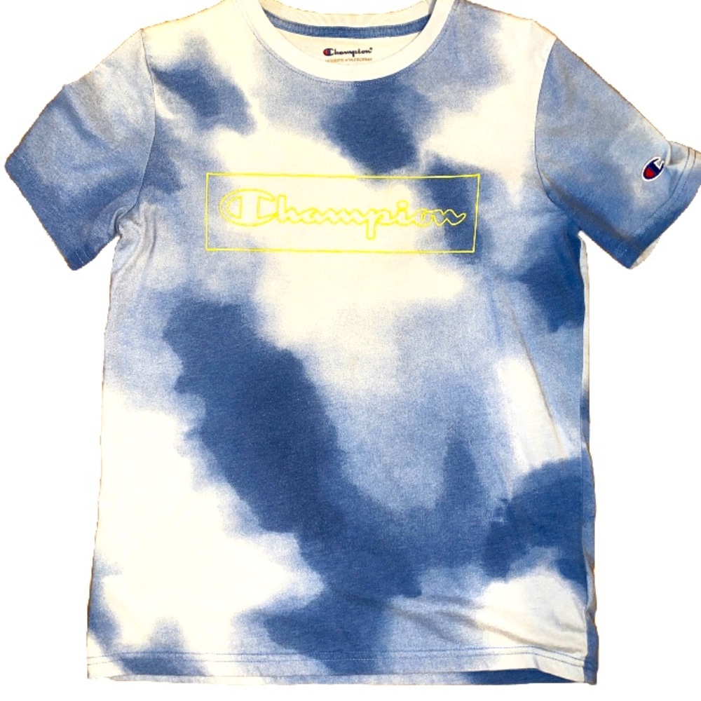 Boys Blue Camo Shirt Sleeve Champion Logo Tee XL